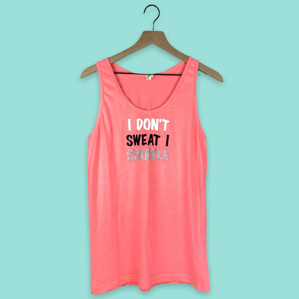 American Apparel "I Don't Sweat, I Sparkle" Scoop Neck Tank Top